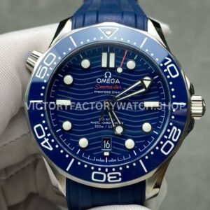 VS Factory Omega Seamaster Diver 300 M 210.32.42.20.03.001 42mm Blue Dial (9) VS Factory Omega Seamaster Diver 300M 210.32.42.20.03.001 42mm blue rubber strap blue dial replica watch