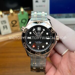 VS Factory Omega Seamaster Diver 300M 210.22.42.20.01.001 42mm Half Yellow Gold Black Dial (1) VS Factory Omega Seamaster Diver 300M 210.22.42.20.01.001 42mm half yellow gold black dial replica watch