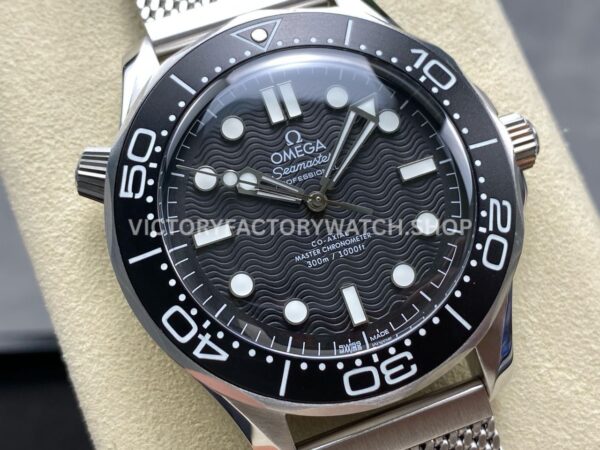 VS Factory Omega Seamaster Diver 300M 210.30.42.20.01.010 42mm Full Steel Black Aluminum Bezel Black Dial