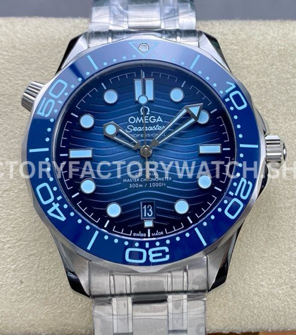 VS Factory Omega Seamaster Diver 300M 210.30.42.20.03.003 42mm Full Steel Blue Dial (5) VS Factory Omega Seamaster Diver 300M 210.30.42.20.03.003 42mm full steel light blue dial replica watch