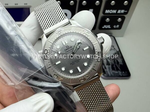 VS Factory Omega Seamaster Diver 300M 210.30.42.20.06.002 42mm Full Steel Aluminum Bezel Brushed Grey Dial