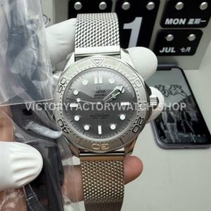 VS Factory Omega Seamaster Diver 300M 210.30.42.20.06.002 42mm full steel aluminum bezel brushed grey dial replica watch