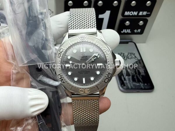 VS Factory Omega Seamaster Diver 300M 210.30.42.20.06.002 42mm full steel aluminum bezel brushed grey dial replica watch