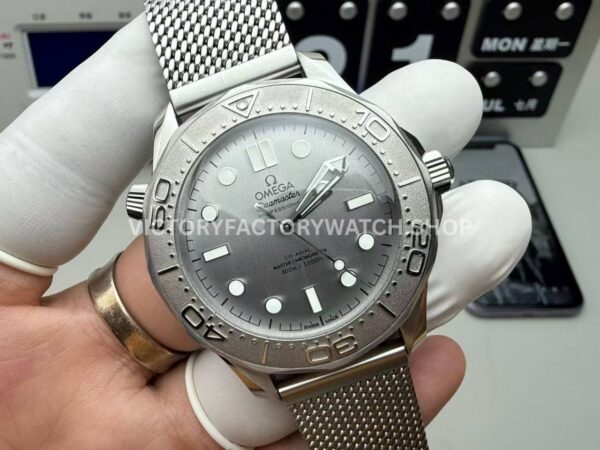 VS Factory Omega Seamaster Diver 300M 210.30.42.20.06.002 42mm Full Steel Aluminum Bezel Brushed Grey Dial
