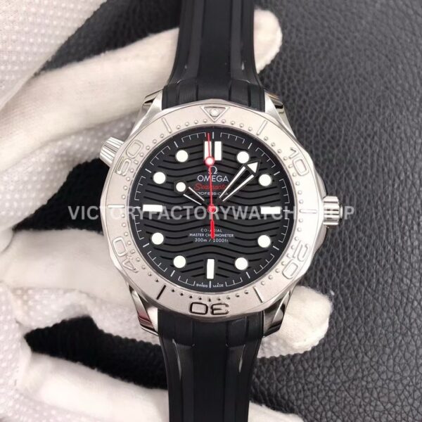 VS Factory Omega Seamaster Diver 300M 210.32.42.20.01.002 42mm Steel Rubber Strap Black Dial (3) VS Factory Omega Seamaster Diver 300M 210.32.42.20.01.002 42mm rubber strap black dial replica watch