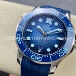 VS Factory Omega Seamaster Diver 300M 210.32.42.20.03.002 42mm Steel Blue Rubber Strap Blue Dial (9) VS Factory Omega Seamaster Diver 300M 210.32.42.20.03.002 42mm Steel Blue Rubber Strap Light Blue Dial