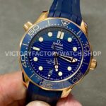VS Factory Omega Seamaster Diver 300M 210.62.42.20.03.001 42mm Rose Gold Rubber Strap Blue Dial