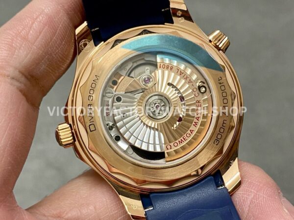 VS Factory Omega Seamaster Diver 300M 210.62.42.20.03.001 42mm Rose Gold Rubber Strap Blue Dial