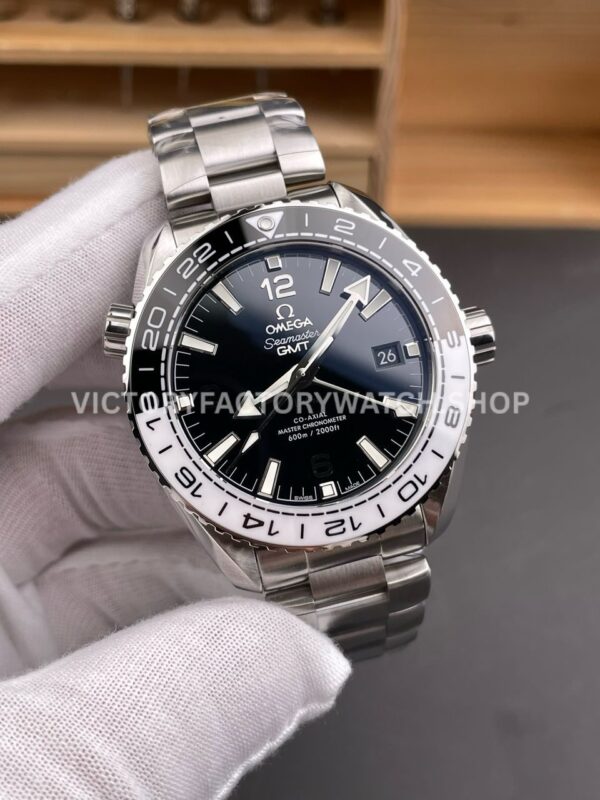VS Factory Omega Seamaster Planet Ocean 600M 215.30.44.22.01.001 43.5mm Full Steel Black White Ceramic Bezel Arabic Numerals Black Dial