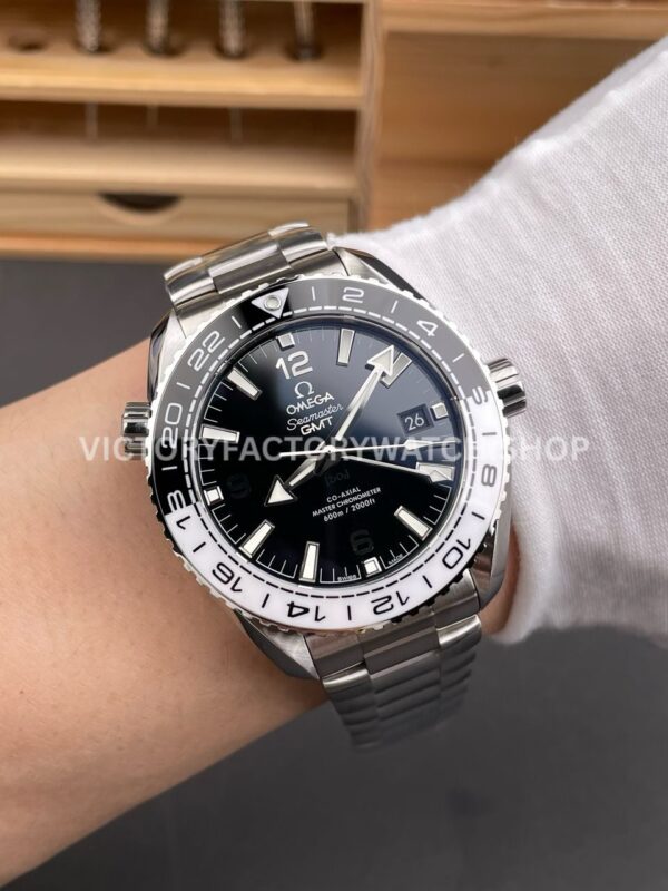 VS Factory Omega Seamaster Planet Ocean 600M 215.30.44.22.01.001 43.5mm Full Steel Black White Ceramic Bezel Arabic Numerals Black Dial