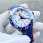 VS Factory Omega Seamaster Planet Ocean 600M 215.32.43.21.04.001 43.5mm Rubber Strap Arabic Numerals White Dial