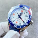 VS Factory Omega Seamaster Planet Ocean 600M 215.32.43.21.04.001 43.5mm Rubber Strap Arabic Numerals White Dial