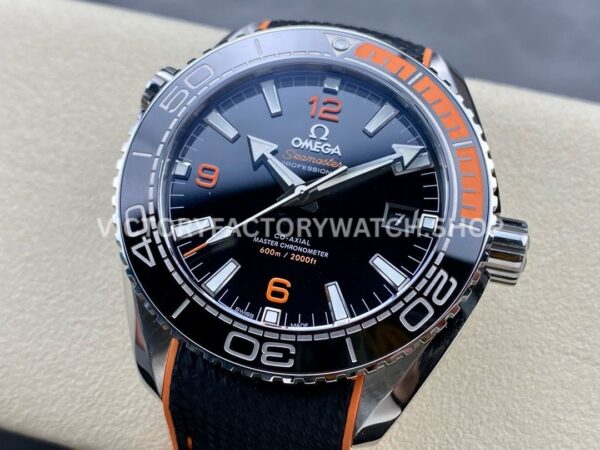 VS Factory Omega Seamaster Planet Ocean 600M 215.32.44.21.01.001 43.5mm Orange Black Ceramic Bezel Arabic Numerals Black Dial