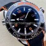 VS Factory Omega Seamaster Planet Ocean 600M 215.32.44.21.01.001 43.5mm Orange Black Ceramic Bezel Arabic Numerals Black Dial