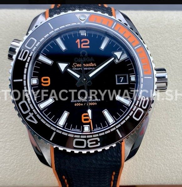 VS Factory Omega Seamaster Planet Ocean 600M 215.32.44.21.01.001 43.5mm orange black ceramic bezel black dial replica watch