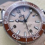 VS Factory Omega Seamaster Planet Ocean 600M 215.32.44.21.09.001 43.5mm Beige Rubber Strap Arabic Numerals Beige Dial
