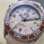 VS Factory Omega Seamaster Planet Ocean 600M 215.32.44.21.09.001 43.5mm Beige Rubber Strap Arabic Numerals Beige Dial