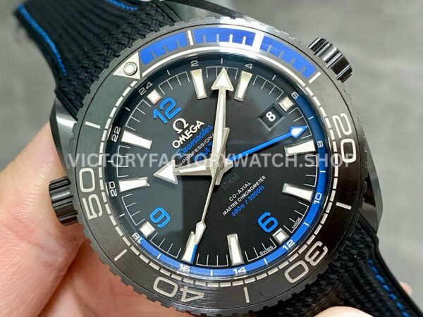 VS Factory Omega Seamaster Planet Ocean 600M 215.92.46.22.01.002 45.5mm Blue Black Ceramic Arabic Numerals Black Dial