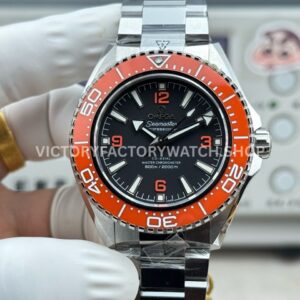 VS+ Factory Omega Seamaster Planet Ocean 600M 217.32.42.21.01.004 42mm full steel orange ceramic black dial replica watch