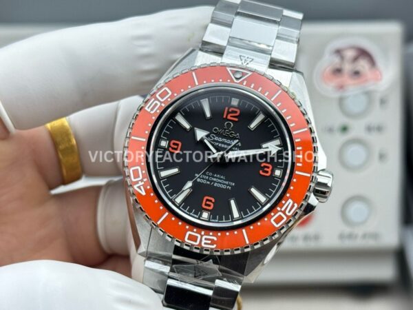 VS+ Factory Omega Seamaster Planet Ocean 600M 217.32.42.21.01.004 42mm Full Steel Orange Ceramic Black Dial