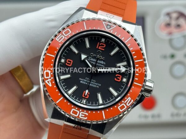 VS+ Factory Omega Seamaster Planet Ocean 600M 217.32.42.21.01.004 42mm Orange Rubber Strap Black Dial