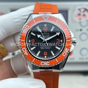 VS+ Factory Omega Seamaster Planet Ocean 600M 217.32.42.21.01.004 42mm orange rubber strap black dial replica watch