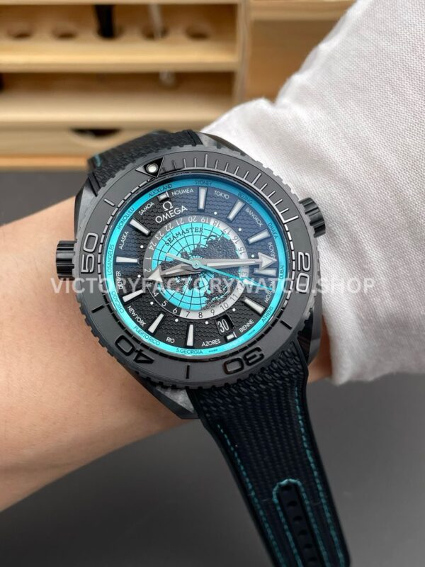 VS Factory Omega Seamaster Planet Ocean Worldtimer 600M 215.92.46.22.01.006 45.5mm Rubber Strap Black Dial