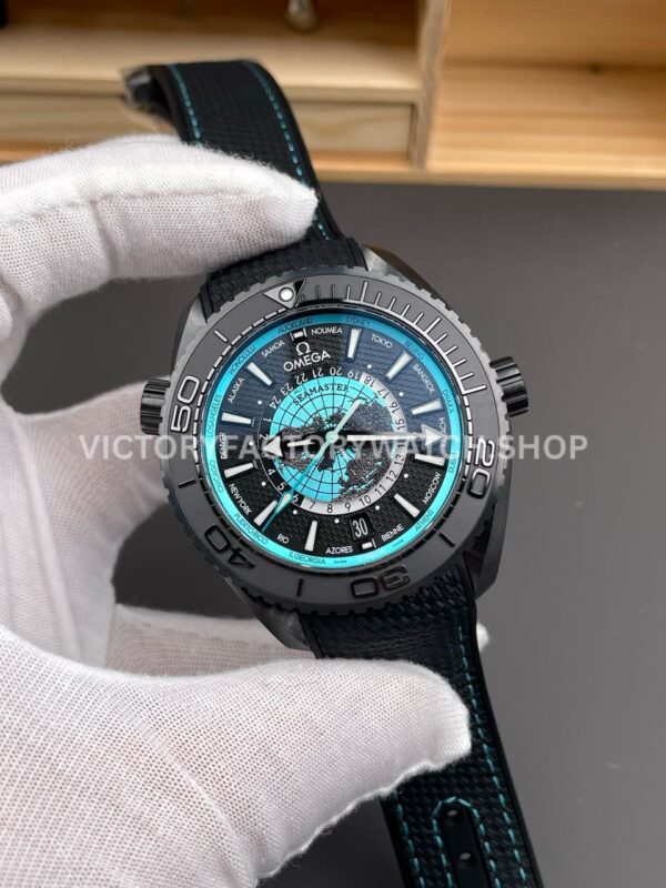 VS Factory Omega Seamaster Planet Ocean Worldtimer 600M 215.92.46.22.01.006 45.5mm Rubber Strap Black Dial