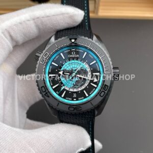 VS Factory Omega Seamaster Planet Ocean Worldtimer 600M 215.92.46.22.01.006 45.5mm rubber strap black dial replica watch