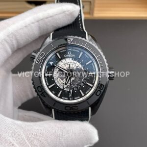 VS Factory Omega Seamaster Planet Ocean Worldtimer 600M 215.92.46.22.01.007 45.5mm ceramic black dial replica watch