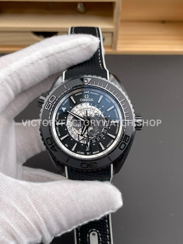 VS Factory Omega Seamaster Planet Ocean Worldtimer 600M 215.92.46.22.01.007 45.5mm ceramic black dial replica watch