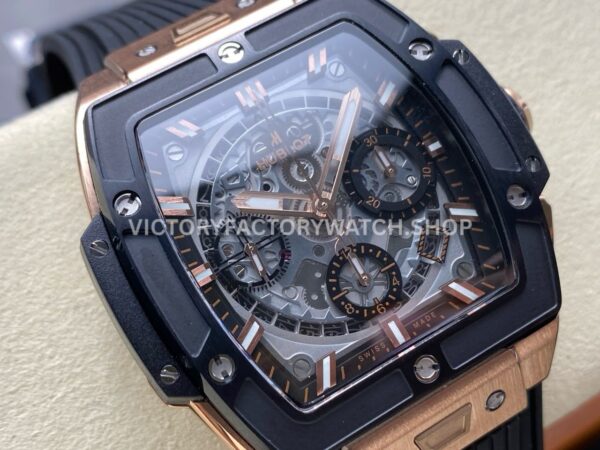 BBF Factory Hublot Spirit of Big Bang 642.OM.0180.RX 42mm Rose Gold Black Rubber Strap Black Ceramic Skeletonized Black Dial BBF Factory Hublot Spirit of Big Bang 642.OM.0180.RX 42mm Rose Gold Black Rubber Strap Black Ceramic Skeletonized Black Dial