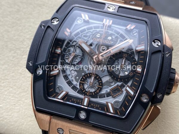 BBF Factory Hublot Spirit of Big Bang 642.OM.0180.RX 42mm Rose Gold Black Rubber Strap Black Ceramic Skeletonized Black Dial BBF Factory Hublot Spirit of Big Bang 642.OM.0180.RX 42mm Rose Gold Black Rubber Strap Black Ceramic Skeletonized Black Dial