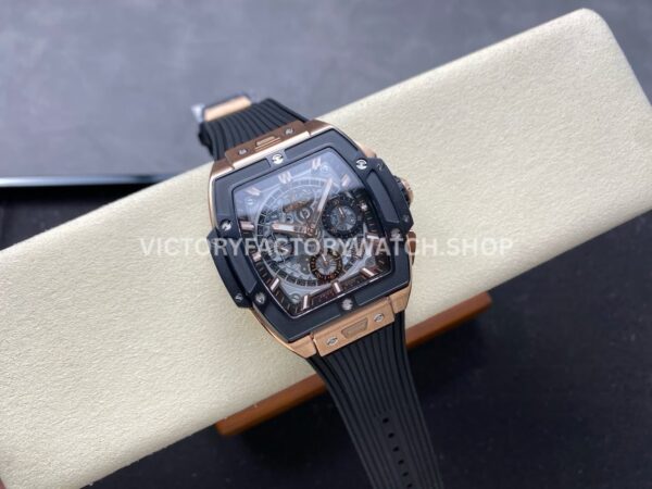 BBF Factory Hublot Spirit of Big Bang 642.OM.0180.RX 42mm Rose Gold Black Rubber Strap Black Ceramic Skeletonized Black Dial BBF Factory Hublot Spirit of Big Bang 642.OM.0180.RX 42mm Rose Gold Black Rubber Strap Black Ceramic Skeletonized Black Dial