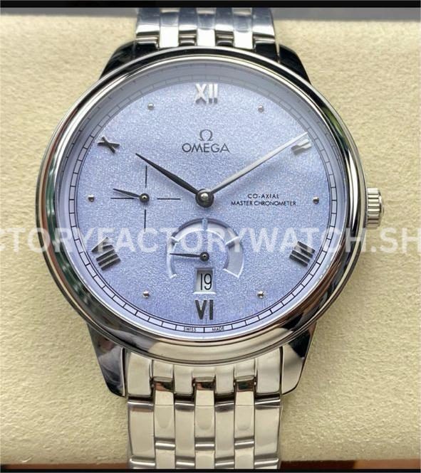 YMS Factory Omega De Ville Prestige 434.10.41.21.03.001 41mm Full Steel Roman Numerals Blue Dial (6) YMS Factory Omega De Ville Prestige 434.10.41.21.03.001 41mm full steel Roman numerals blue dial replica watch