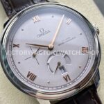 YMS Factory Omega De Ville Prestige 434.13.41.21.06.001 41mm Steel Leather Strap Roman Numerals Grey D (3) YMS Factory Omega De Ville Prestige 434.13.41.21.06.001 41mm Steel Leather Strap Roman Numerals Grey Dial