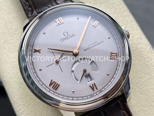 YMS Factory Omega De Ville Prestige 434.13.41.21.06.001 41mm Steel Leather Strap Roman Numerals Grey D (3) YMS Factory Omega De Ville Prestige 434.13.41.21.06.001 41mm Steel Leather Strap Roman Numerals Grey Dial