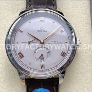 YMS Factory Omega De Ville Prestige 434.13.41.21.06.001 41mm Steel Leather Strap Roman Numerals Grey D (7) YMS Factory Omega De Ville Prestige 434.13.41.21.06.001 41mm steel leather strap Roman numerals grey dial replica watch