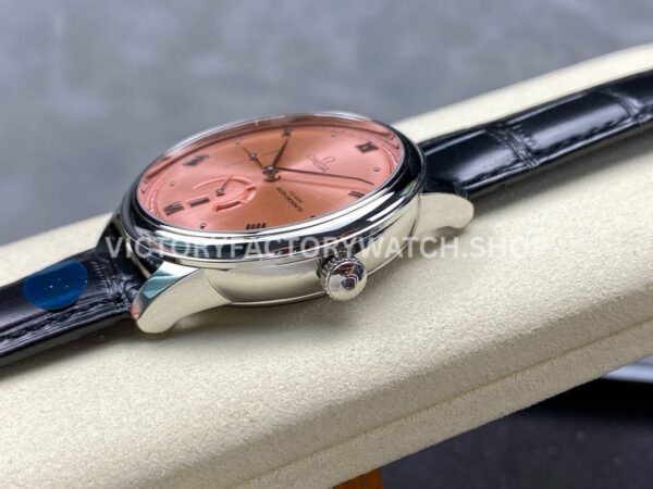 YMS Factory Omega De Ville Prestige 434.13.41.21.10.001 41mm Steel Leather Strap Roman Numerals Pink D (3) YMS Factory Omega De Ville Prestige 434.13.41.21.10.001 41mm Steel Leather Strap Roman Numerals Pink Dial