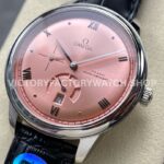 YMS Factory Omega De Ville Prestige 434.13.41.21.10.001 41mm Steel Leather Strap Roman Numerals Pink D (7) YMS Factory Omega De Ville Prestige 434.13.41.21.10.001 41mm Steel Leather Strap Roman Numerals Pink Dial