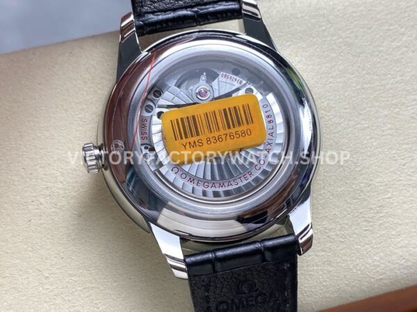 YMS Factory Omega De Ville Prestige 434.13.41.21.10.001 41mm Steel Leather Strap Roman Numerals Pink D (9) YMS Factory Omega De Ville Prestige 434.13.41.21.10.001 41mm Steel Leather Strap Roman Numerals Pink Dial