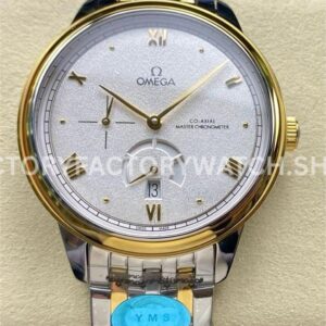 YMS Factory Omega De Ville Prestige 434.20.41.21.02.001 41mm Yellow GoldSteel Roman Numerals Silver Dia (9) YMS Factory Omega De Ville Prestige 434.20.41.21.02.001 41mm yellow gold steel Roman numerals silver dial replica watch