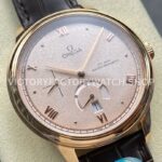 YMS Factory Omega De Ville Prestige 434.23.41.21.09.001 41mm Yellow Gold Leather Strap Roma (3) YMS Factory Omega De Ville Prestige 434.23.41.21.09.001 41mm Yellow Gold Leather Strap Roman Numerals Champagne Dial