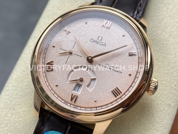 YMS Factory Omega De Ville Prestige 434.23.41.21.09.001 41mm Yellow Gold Leather Strap Roma (5) YMS Factory Omega De Ville Prestige 434.23.41.21.09.001 41mm Yellow Gold Leather Strap Roman Numerals Champagne Dial