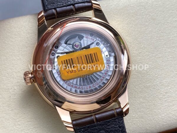 YMS Factory Omega De Ville Prestige 434.23.41.21.09.001 41mm Yellow Gold Leather Strap Roma (8) YMS Factory Omega De Ville Prestige 434.23.41.21.09.001 41mm Yellow Gold Leather Strap Roman Numerals Champagne Dial