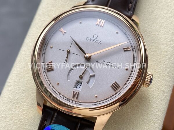 YMS Factory Omega De Ville Prestige 434.53.41.21.02.001 41mm Yellow Gold Leather Strap Roman N (6) YMS Factory Omega De Ville Prestige 434.53.41.21.02.001 41mm Yellow Gold Leather Strap Roman Numerals Silver Dial