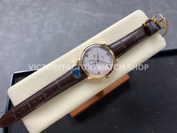 YMS Factory Omega De Ville Prestige 434.53.41.21.02.001 41mm Yellow Gold Leather Strap Roman Num (1) YMS Factory Omega De Ville Prestige 434.53.41.21.02.001 41mm Yellow Gold Leather Strap Roman Numerals Silver Dial