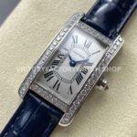 8848 Factory Cartier Tank Américaine 19mm Diamond Bezel Roman Numerals Silver Dial (2) 8848 Factory Cartier Tank Américaine 19mm Diamond Bezel Roman Numerals Silver Dial
