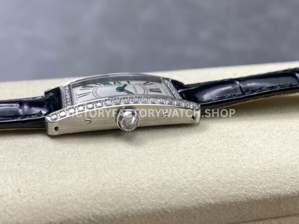 8848 Factory Cartier Tank Américaine 19mm Leather Strap Diamond Bezel Roman Numerals Silver Dial (4) 8848 Factory Cartier Tank Américaine 19mm Leather Strap Diamond Bezel Roman Numerals Silver Dial