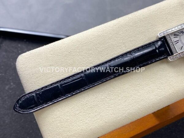 8848 Factory Cartier Tank Américaine 19mm Leather Strap Diamond Bezel Roman Numerals Silver Dial (7) 8848 Factory Cartier Tank Américaine 19mm Leather Strap Diamond Bezel Roman Numerals Silver Dial